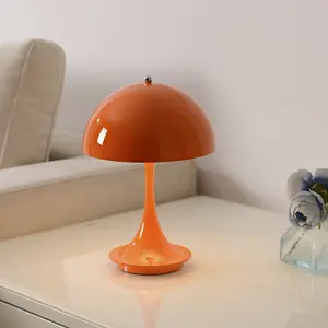 Nordic Style Mushroom Table Lamp, Touch Control Three-Color Light, Desk Bedroom Bedside Ambiance Eye Protection Lamp