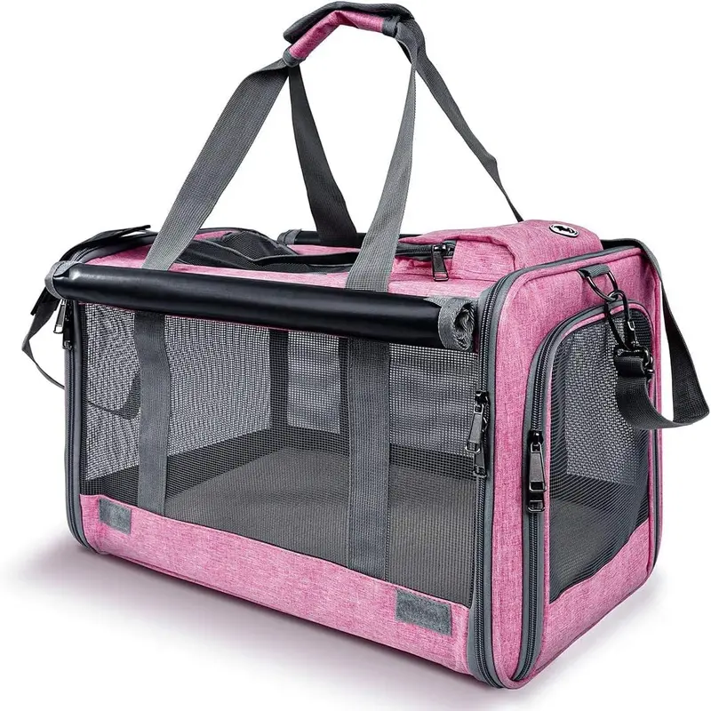 Pet Carrier for Large and Medium Cats, Soft-Sided Pet Carrier for Big Medium Cats and Puppy Dog Carriers Cat Carriers, Pet Privacy Protection Travel Carrier Pink Or Blue