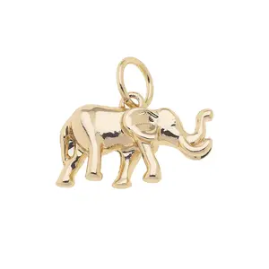 Elephant Charm in Shiny Gold
