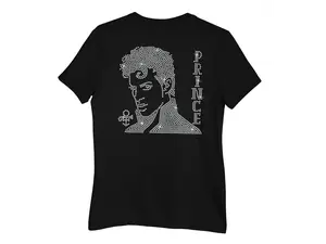 Prince Rhinestone Portrait Inspired Bling Luxe Shirt Crystallized Custom Made Bedazzled Tee Shirt Sweatshirt Purple Rain