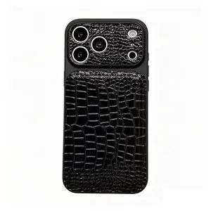 (Case & Nova.)Luxury Crocodile Texture Phone Case with Large Lens Window, Compatible with iPhone 17 Pro Max, 16, 15, 14, 13, 12, Shockproof Premium Protective Cover Rustic Silicone beautiful