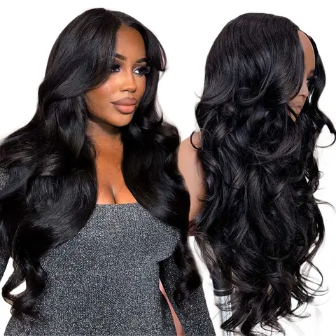 OQ HAIR Pre-Styled Butterfly Cut Layered U Part Drawstring Wig Full 200% Density Brazilian Body Wave Human Hair for Women No Sew in No Glue Wear Go Glueless Wigs #TikTokShopFallDealsForYou