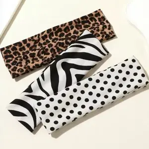 Trendy Elastic Headbands Leopard Zebra & Polka Dot Non-Slip Hair Bands for Everyday Style Comfortable & Stylish