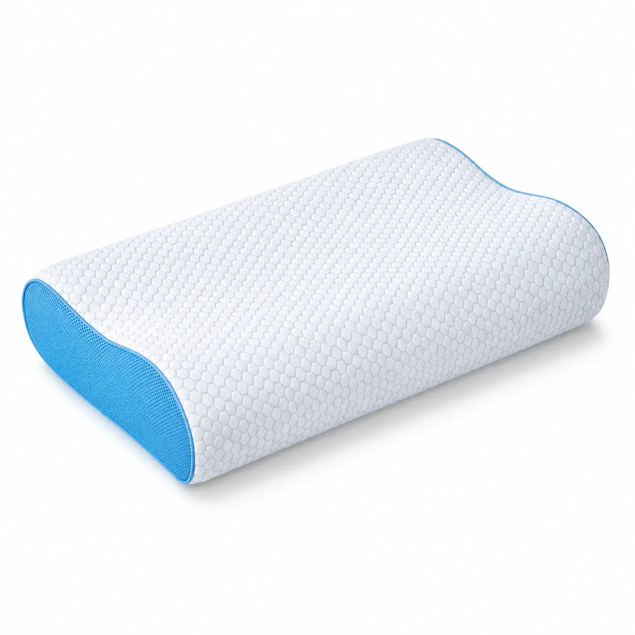Contour Memory Foam Pillow for Neck Support, Ergonomic High & Low Profile Bed Pillow with Removable Breathable Cover, 15.75 x 9.84 in
