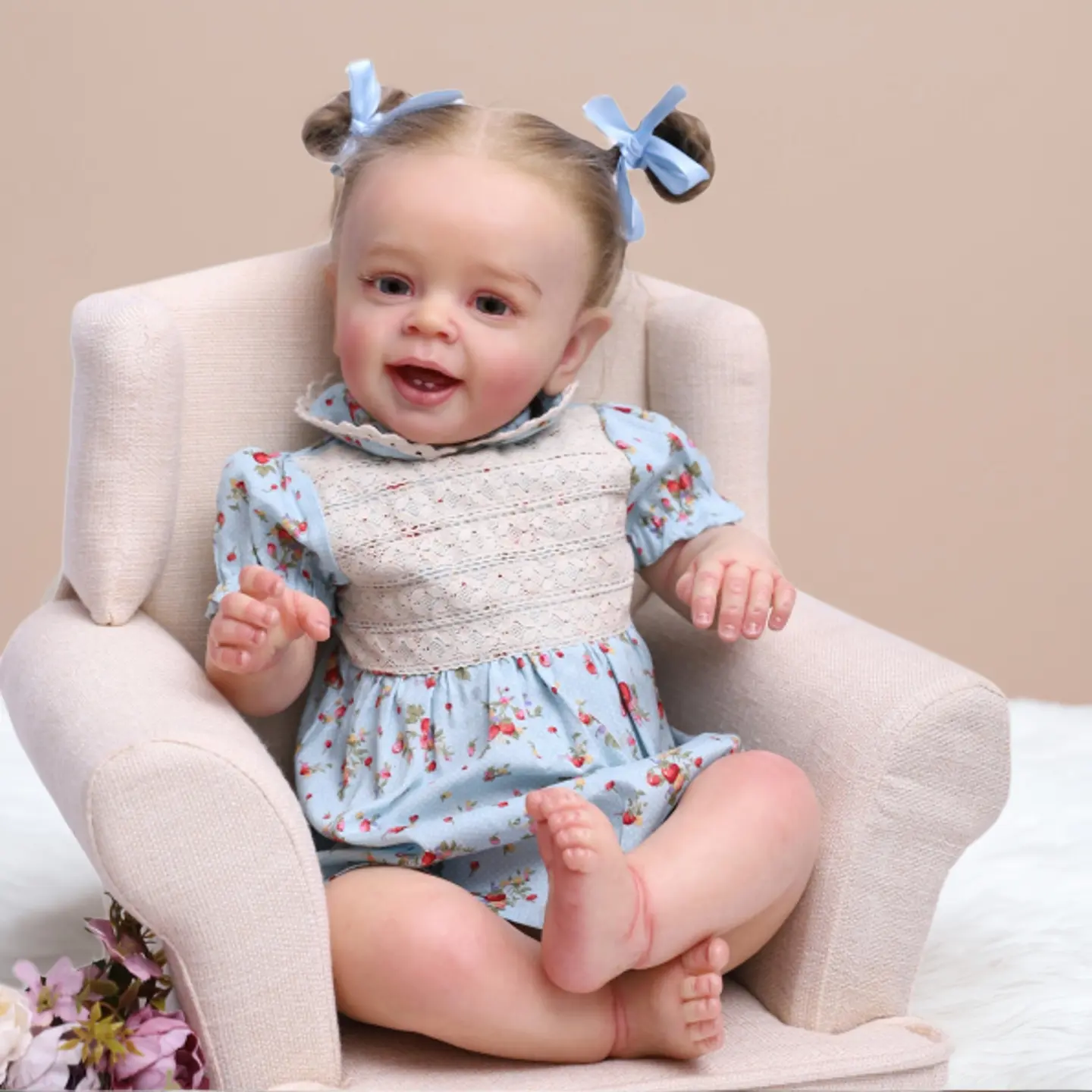 22 inches 55 cm Silicone Doll Girl Princess with Cute Face Lifelike Reborn Doll Artist Hand Painted Realistic Revived Baby Doll for Collection Festival Birthday Halloween Perfect Christmas Gift for Children Over 3 Years Old