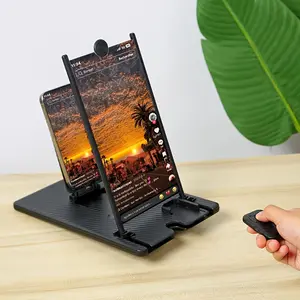 12 Inch Smartphone Projector Screen Amplifier with Remote Control, Foldable Phone Stand, Adjustable Phone Stand, 3D HD Projection, Compatible Devices
