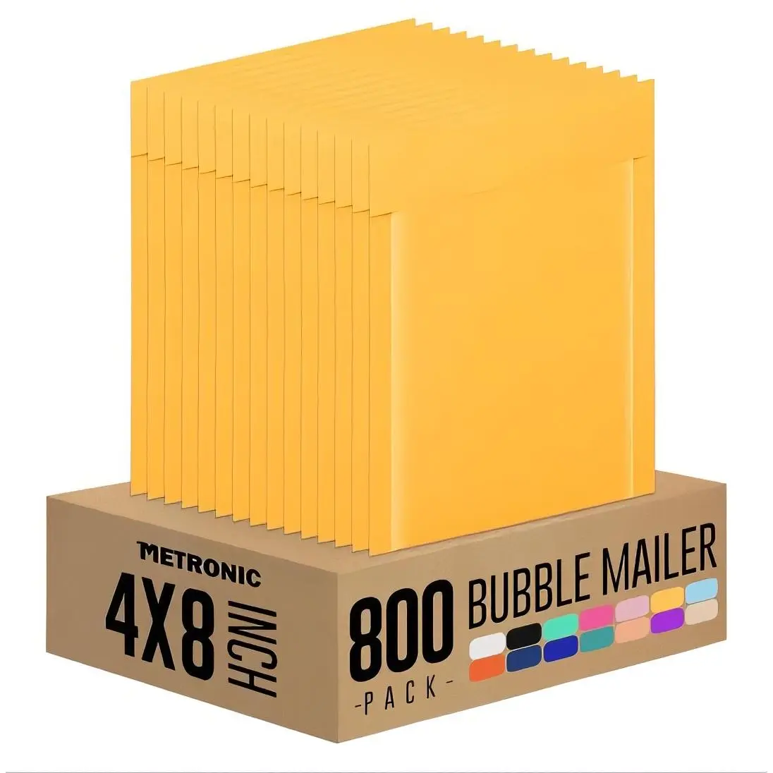 Metronic 4x8 Inch Bubble Mailer 50-Pack Protective Packaging for Secure Shipping and Storage