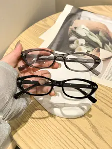 Elegant Oval Frame Glasses for Women, Transparent Lenses, Anti-Blue Light, Lightweight, Casual Style, Perfect for Work and Daily Wear