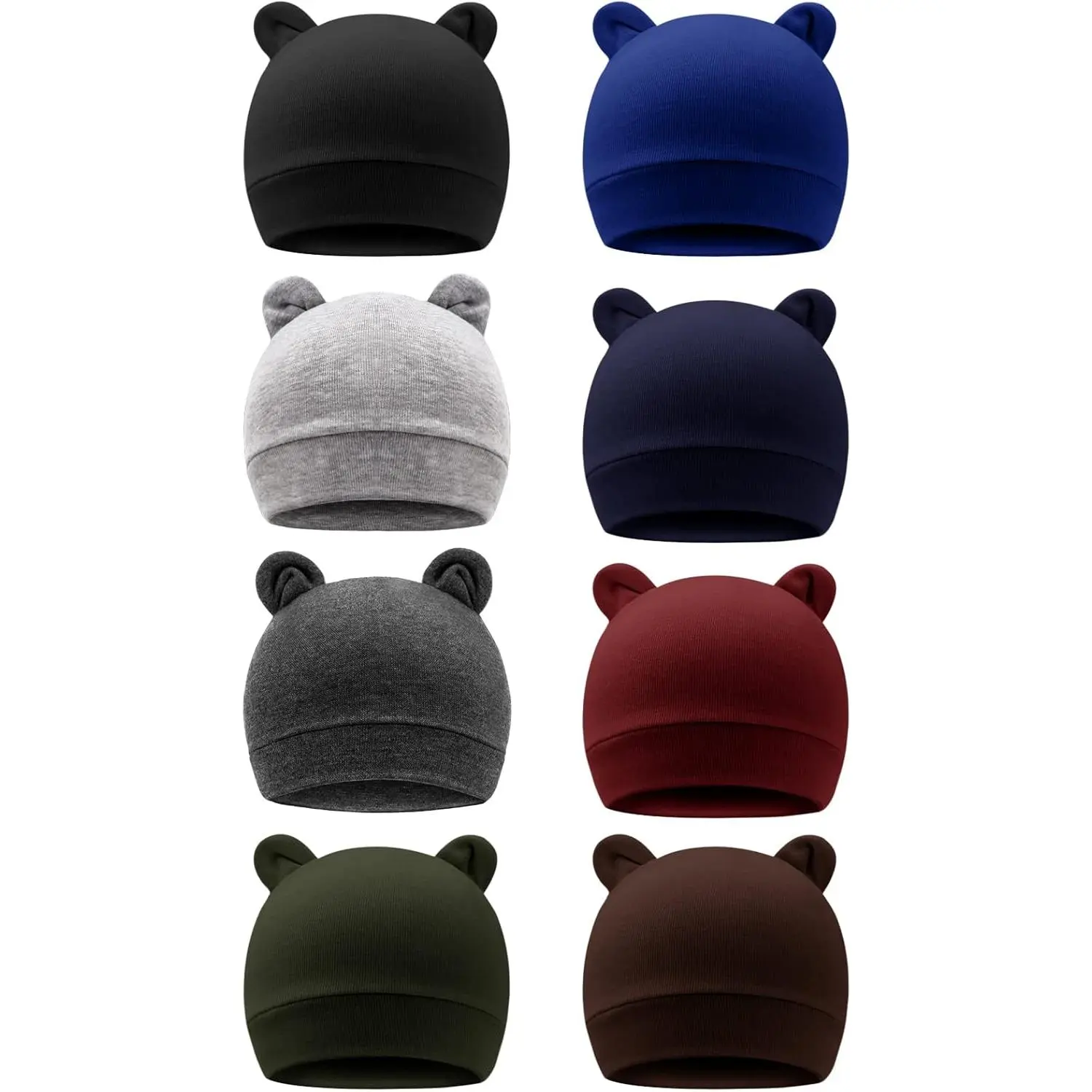 8 Pack Unisex Baby Beanie Hat Infant Toddler Kid Hats Baby Soft Cute Knit Cap Nursery Beanie for 0-4 Years Old Boys Girls Winter Warm Caps