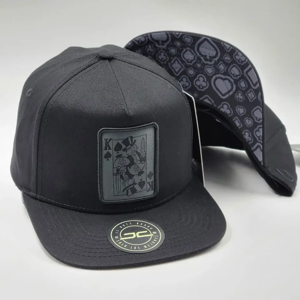 Luxury Flat Brim Baseball Cap King Playing Card Patch Adjustable Snapback Hat for Men Women