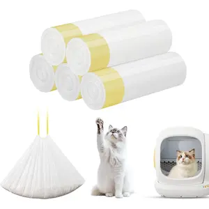 100 Count  Litter Box Liners for Automatic  Litter Box and Litter Box Robot 4/3, Drawstring Replaced  Bags, 9-11 Gallon Capacity, Heavy-Duty, Extra Thick (5Pack / 100 Counts)