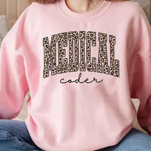 Leopard Medical Coder Shirt, Medical Scribe Sweatshirt, Medical Assistant Hoodie, Medicals Student Gift, Medicals Worker Gift, Cotton Crewneck