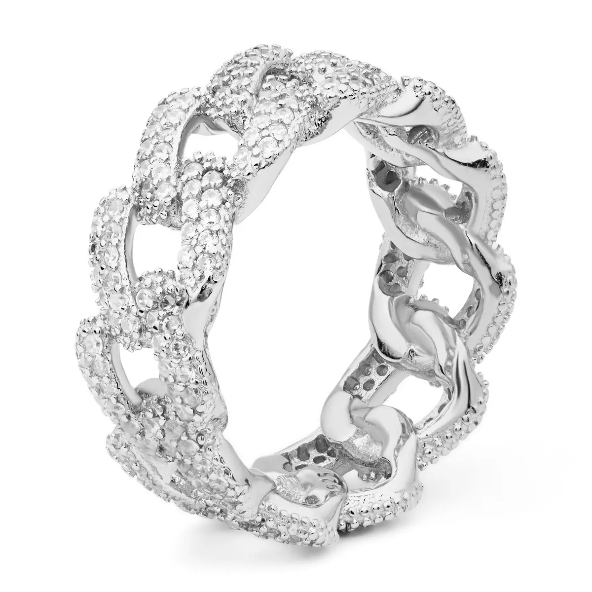 Sterling Silver Cuban Ring for Women - Fashion Accessory