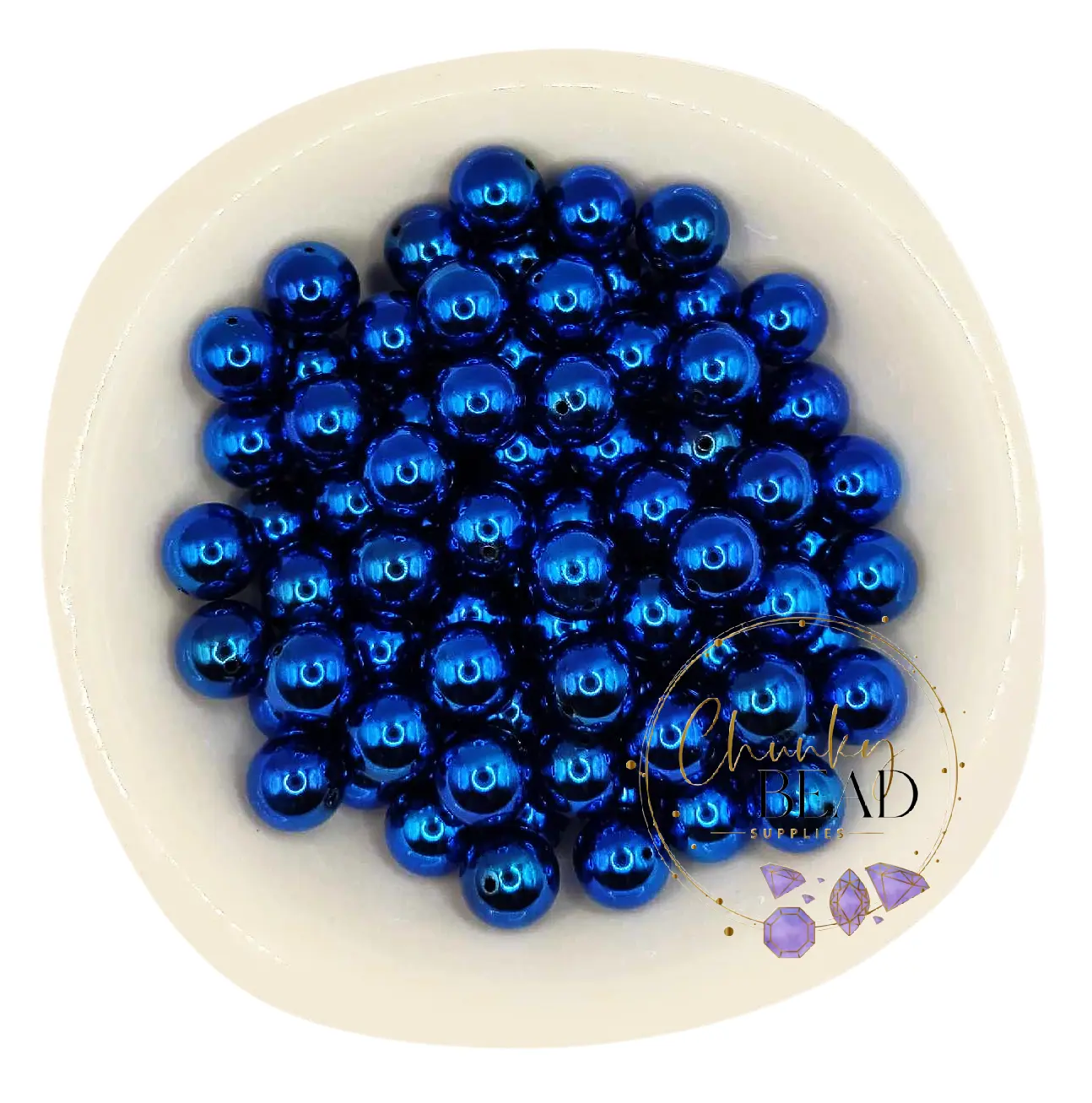 20mm "Blue" UV Pearl Acrylic Beads