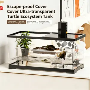 Small Aquarium Eco-Friendly Desktop Fish Tank with Filter and Oxygen Generator, New 2026 Model, Covered Home Use Goldfish Bowl