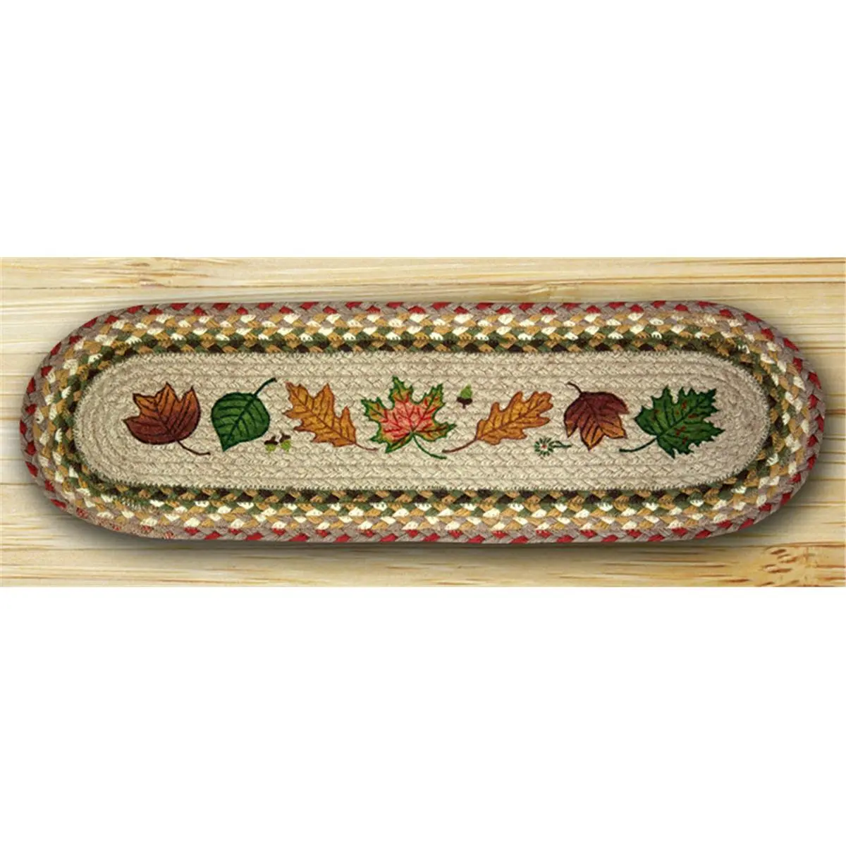Earth Rugs 49-ST024AL Oval Shape Stair Tread, Autumn Leaves Design for Indoor Stairs