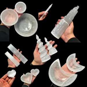 Polished Satin Spar Selenite - Selenite Tower - Selenite Bowl - Selenite Shapes - Natural Satin Spar