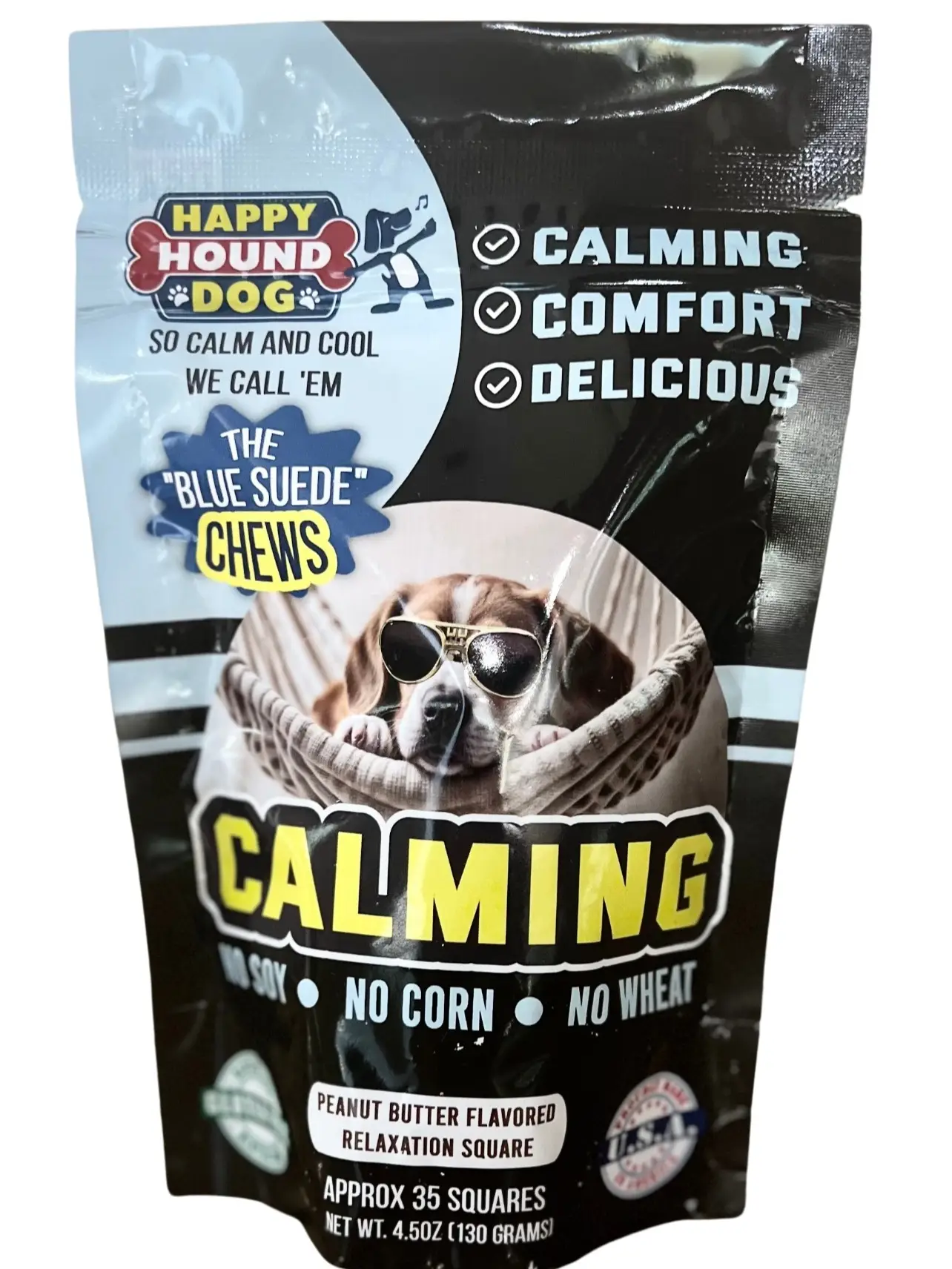 Happy Hound Dog "Blue Suede Chews" Peanut Butter Flavored Calming Treats
