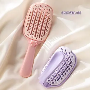 Self‑Cleaning Foldable Wide Tooth Comb, Volumizing Massage Hair Brush for Curly Hair, Multi‑Functional Styling Tool for Long Hair, Home & Travel Use