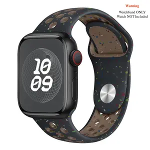 Unisex Ventilated Soft Silicone Sport Band - 2pcs (Black+White) Mixed Colors, Multi-Sizes Replacement Strap for 42mm/44mm/45mm/49mm iWatch Ultra 2, SE, Series 9/8/7/6/5/4/3/2/1 Wearable Accessories