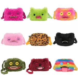 Fuggler Plush Crossbody Bag - Ugly-Cute Monster Plush Purse with Adjustable Strap, Quirky Y2K Shoulder Bag & Funny Fashion Accessory Gift for Teen Girls & Women
