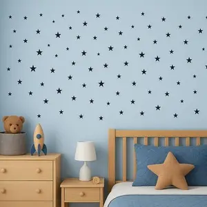 Stars Reusable Wall Decal - Black (66 Pcs)