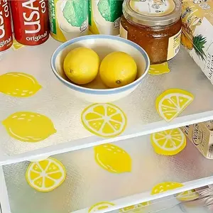 4/8 Piece Thick Lemon Refrigerator Mats, Durable Moisture-Proof Non-Slip Kitchen Decorative Pads, Fashionable Eva Drawer Liners