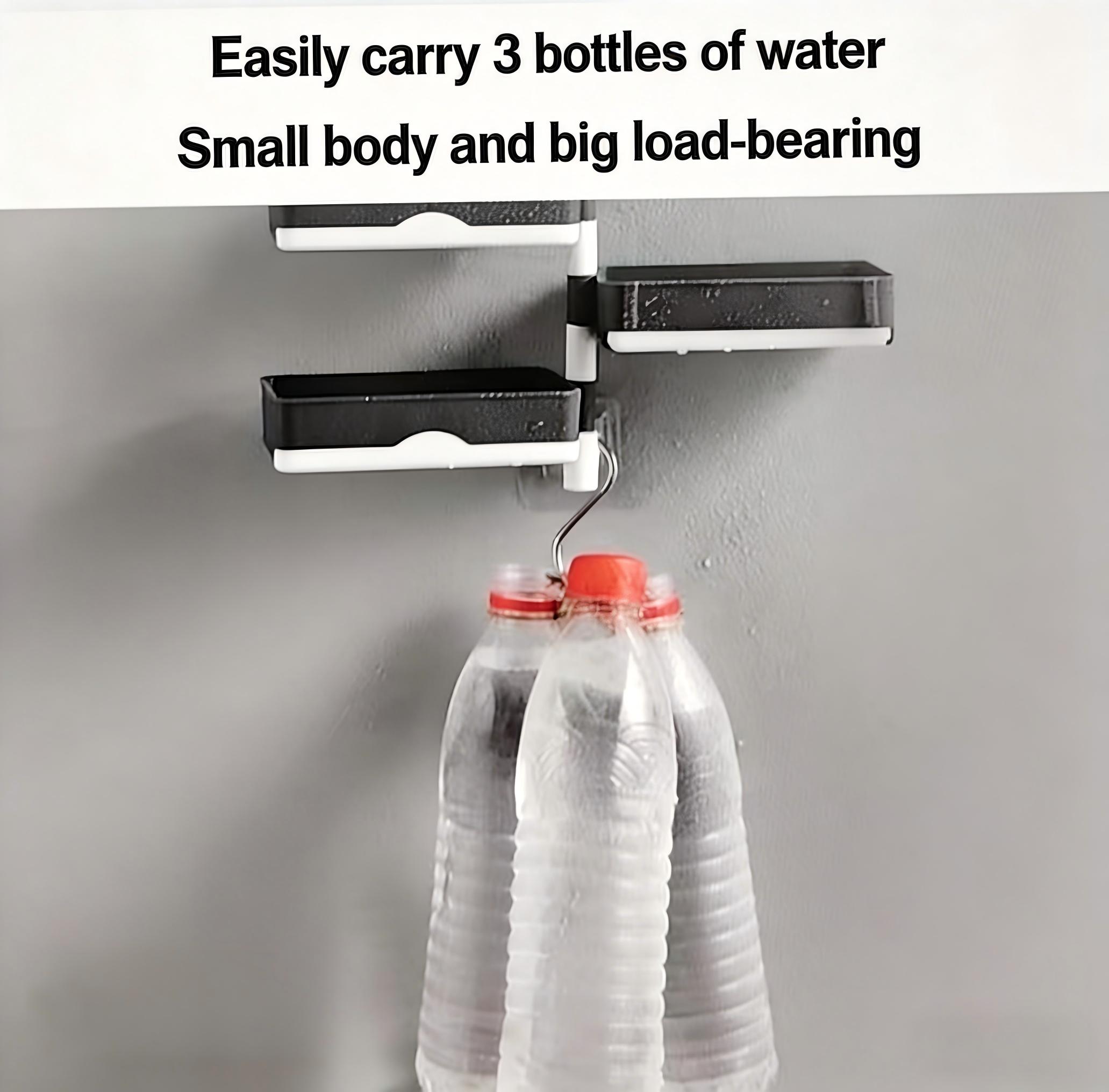 Three-tier wall-mounted, no-drill soap holder, 180-degree rotating, with soap drain tray, bathroom soap rack, toiletries storage shelf.