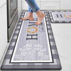 Kitchen Rugs, 2 count Kitchen Mats for Floor, Cushioned Non-Slip Anti  Mats for Kitchen Floor, Kitchen Runner Rugs for Standing Desk, Office, Laundry (17.3'' x 30'' + 17.3'' x .2'')