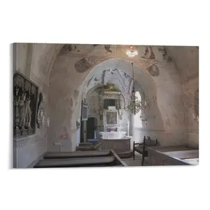 Romanesque Architecture Poster Interior, Yttergran Church, Sweden (1150) Canvas Wall Art Prints Canvas Poster Bedroom Decor Sports Landscape Office Room Decor Gift Frames Ornaments Artistic Decoration Photo Frame-Style