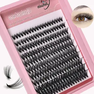 200pcs Cluster Lashes 8-16mm Mixed Tray Natural Look Volume Individual Lashes Long Soft Reusable DIY Eyelash Extension for Daily Party Salon Diy Lash Clusters