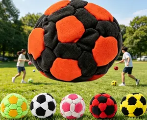Random Style 1/6 Pack Soccer Hackys Footbag Sacks, Soft Plush Footbags For Adults, Durable Fleece Juggling Balls, Vibrant Sports Design Ideal For Indoor Outdoor Play Party Favors Coordination Training