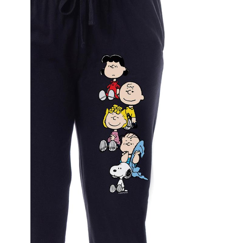 Peanuts Womens' Charlie Brown Snoopy Lucy Sally Linus Jogger Sleep Character Pajama Pants