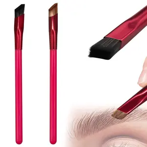2 Pcs Eyebrow Brush Angled Eyebrow Brush, Multi Function Eyebrow Brush Concealer Contour Brush Eyeliner Makeup Brush, Ultra Thin Eyebrow Brush Makeup Tool Brow Brushes for Eyebrows (Brown, Black)