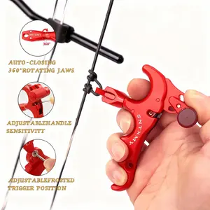 Aluminum 360° Rotating Archery Thumb Release Trigger - Aluminum Material Archery Release Aid with Precision Aim for Professional Compound Bow Enthusiasts & Competitive Shooters