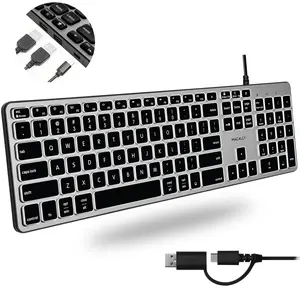 Backlit Keyboard for Mac with (Dual USB Connectors A & C)