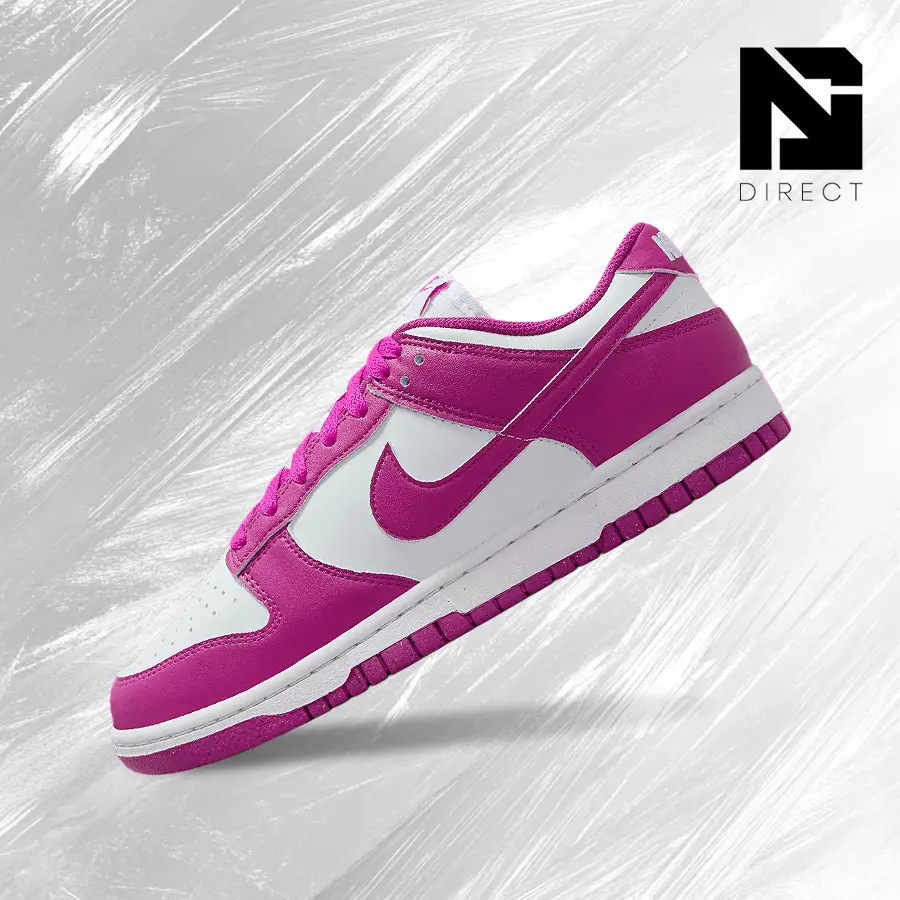 NIKE Women's Dunk Low Next Nature 'Hot Fuchsia' Stylish Sneakers, DD1873-110 Low-Cut Rubber Athletic Shoes, Vintage Sporty Chic Casual Streetwear Footwear with Shock-Absorbing Comfort