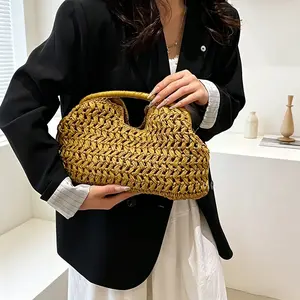 2026 New Fashionable Women's Straw Handbag - Woven Shoulder Bag, Sports & Outdoor Accessory for Beach Travel