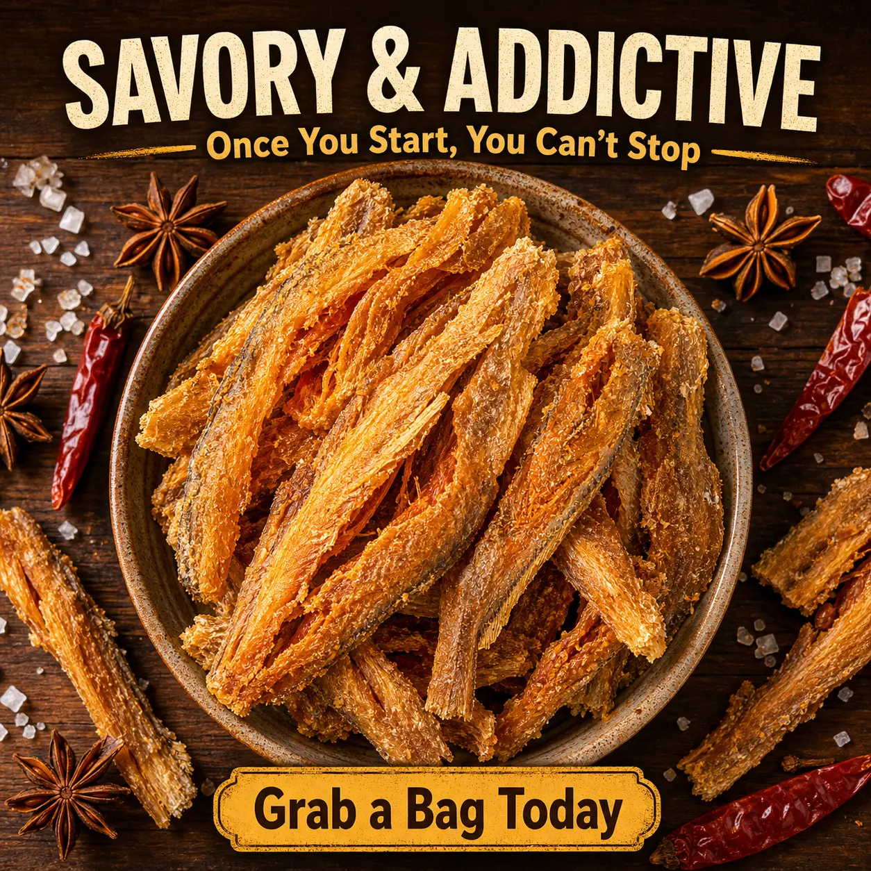 Low Calorie Healthy Snack for Weight Management Addictive Seafood Crunch-yellow Croaker Crisps