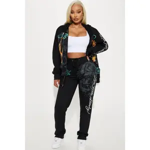 Ed Hardy Crawling Tigers Wide Leg Pant - Black N