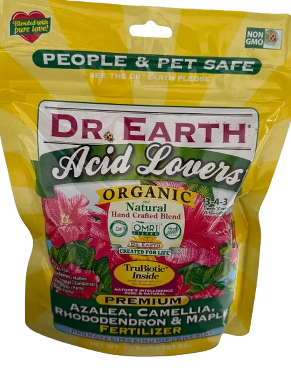 Dr. Earth Azalea, Camellia, Rhododendron & Maple Fertilizer 3-4-3 Acid Lovers Organic