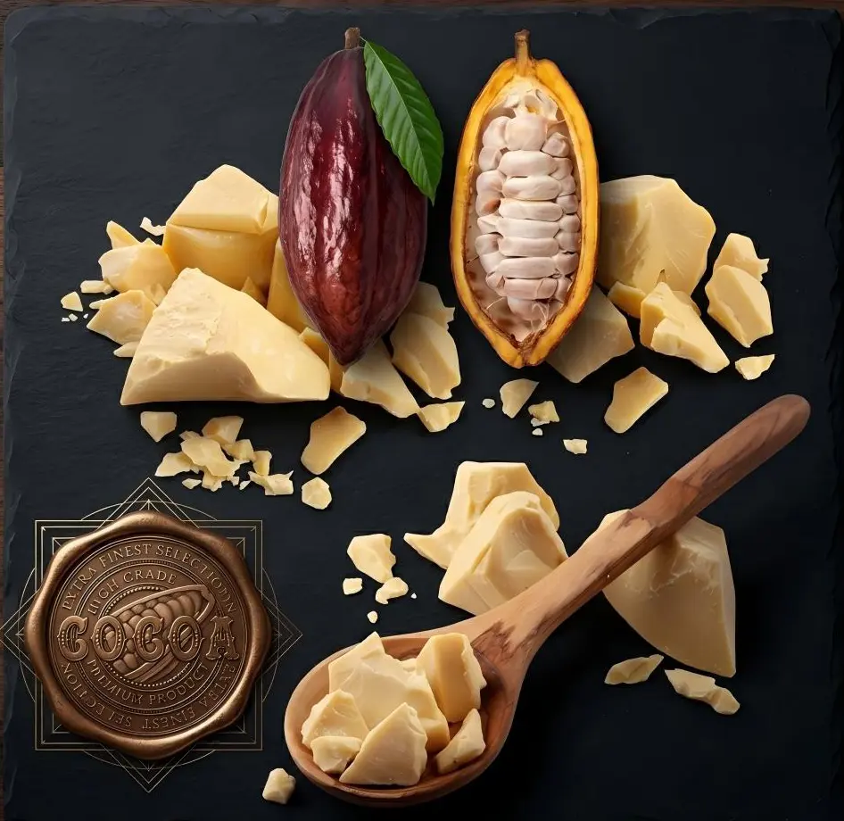 100% Pure Organic Cocoa Butter, Unrefined for Deep Moisture - DIY Base for Body Care Lotions with a Natural Chocolate Scent, Cosmetic, Chocolate Scent Body Butters, Full Body