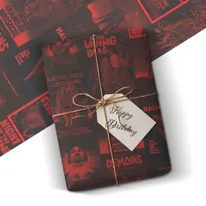 Horror Films Wrapping Paper, Unique Gift Wrap for All Occasions, Holiday and Birthday Decor