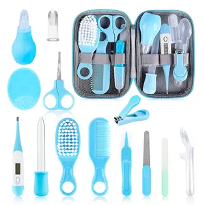 Baby Healthcare and Grooming Kit, 21pcs Baby Electric Nail Trimmer Set Newborn Nursery Health Care Set for Newborn Infant Toddlers Baby Boys Girls Kids Haircut Tools (21 Kits Blue)