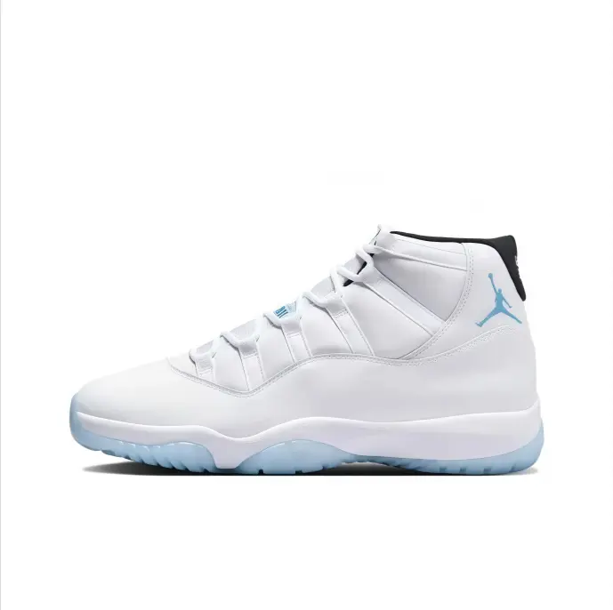 High top basketball sneakers smooth white leather light blue translucent sole clean lightweight cushion casual dating outfit outdoor trendy unisex photo worthy minimalist hype basketball footwear
