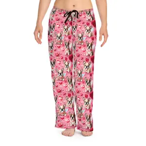 Bulldog Valentine’s Day Pajama Bottoms (French)