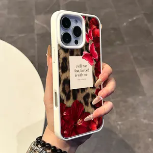 Magnetic Compatible Case for iPhone 17 16 E Pro Max 15 Plus 14 13 12 11 XS XR, Kawaii Leopard Print Faith Verse Pattern | Lightweight, Shockproof, Silicone, Aesthetic, and Scratch Resistant