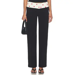 MORE TO COME Angee Pant in Cream & Red Dot
