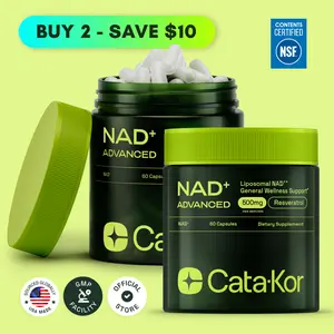 2x Cata-Kor NAD+ Advanced - NAD+ Supplement for Energy & Healthy Aging - 500mg per Serving - 120 Count (60 Day Supply) - Previously known as Reus Research NR 900