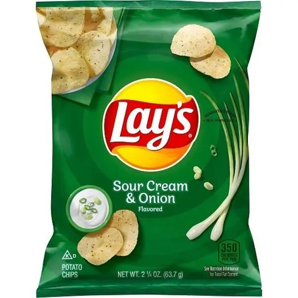 Lay's Sour Cream & Onion Potato Chips 2.25 oz 24 ct XVL
